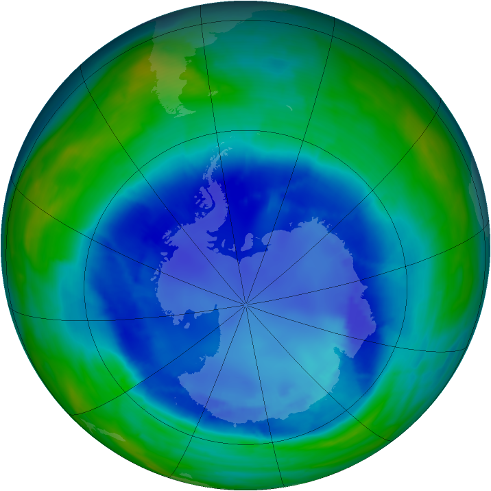 Antarctic ozone map for 27 August 2008
